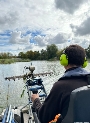 Erster Einsatz bei der diesjährigen Schilfmahd auf dem Moorteich